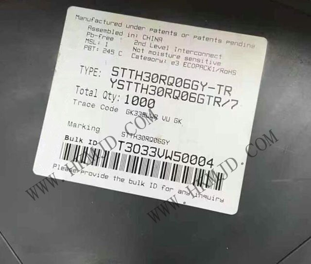 供應 STTH30RQ06GY 一款汽車級 600V、30A 超快軟恢復二極管